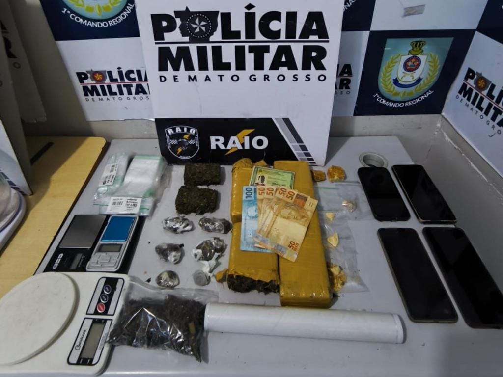 Companhia Raio prende três homens por tráfico de drogas em Cuiabá-MT