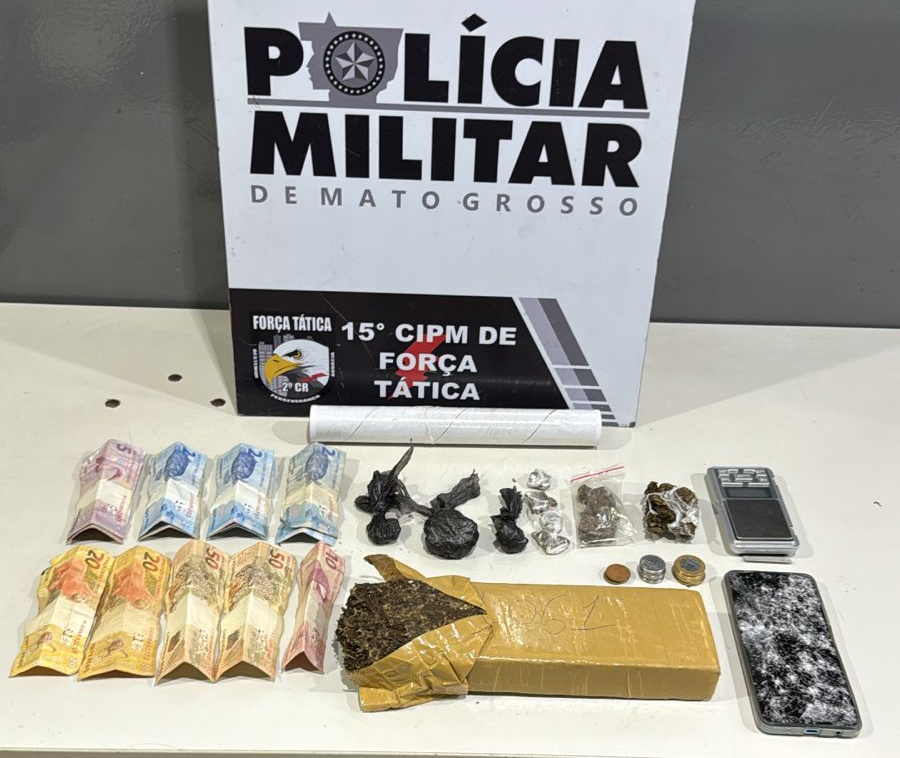 Força Tática prende duas pessoas por tráfico de drogas em Várzea Grande-MT