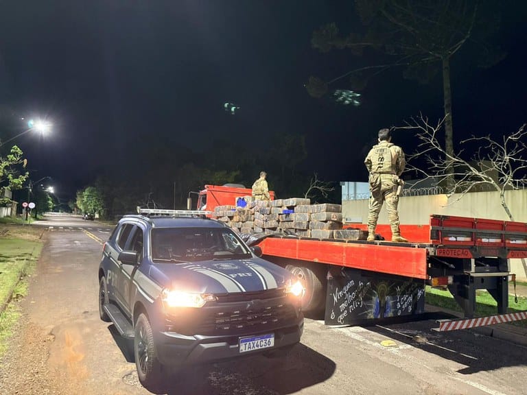 PRF apreende mais de 1,2 tonelada de maconha e prende homem na BR-277, em Céu Azul (PR)