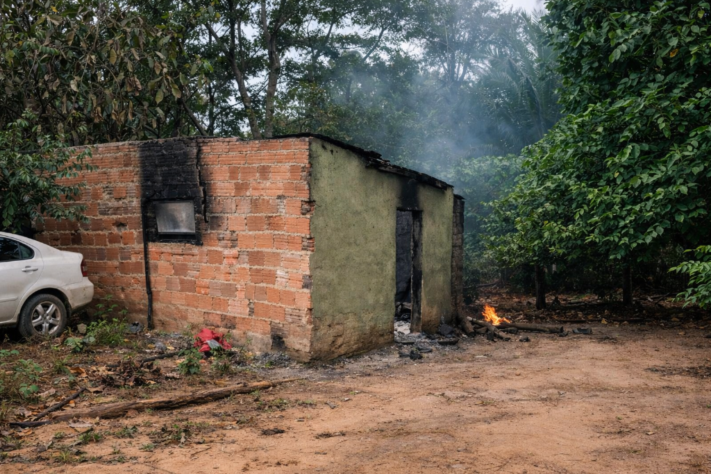 Polícia Militar de MT prende suspeito de incendiar casa após discussão com a esposa em Nova Lacerda