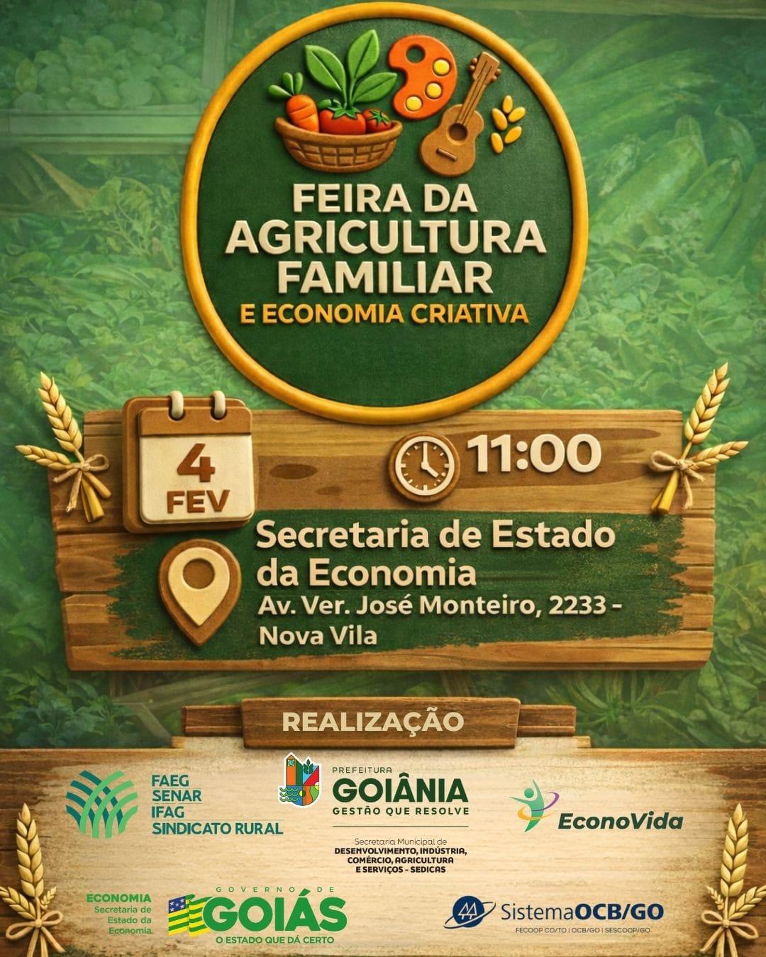 Prefeitura de Goiânia-GO realiza segunda edição da Feira da Agricultura Familiar e Economia Criativa