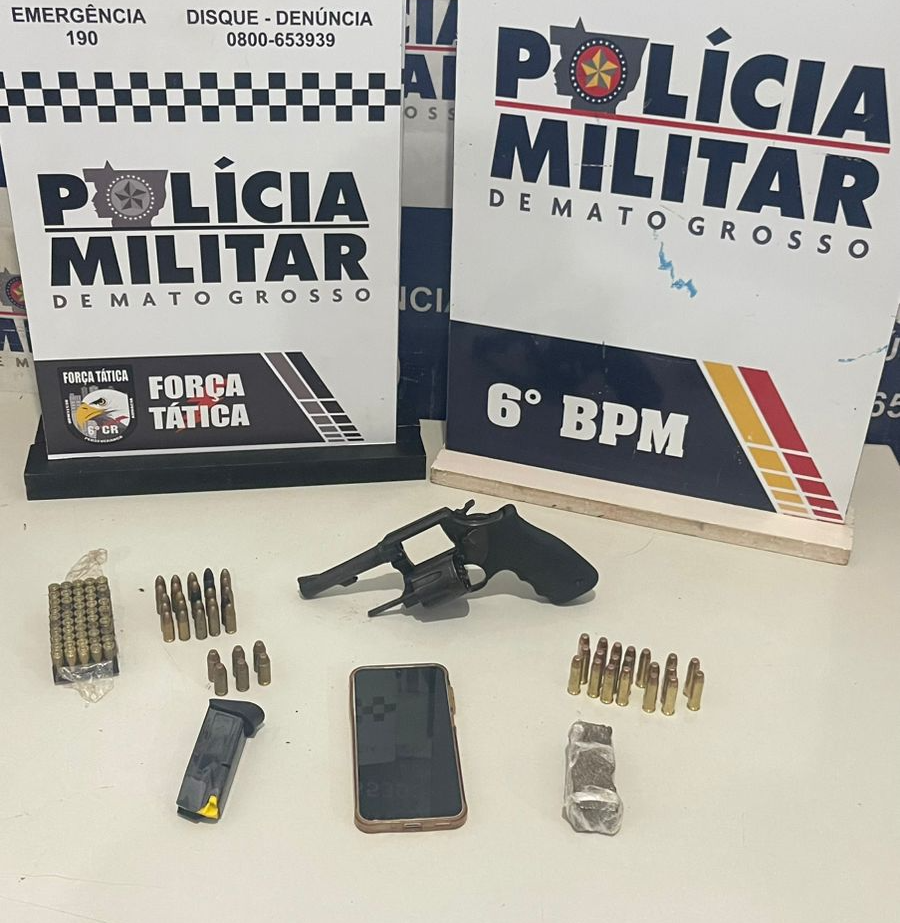 Polícia Militar MT detém cinco faccionados, apreende arma de fogo e munições