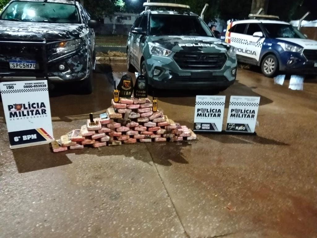 Polícia Militar prende faccionado com 50 tabletes de maconha e munições em Cáceres-MT