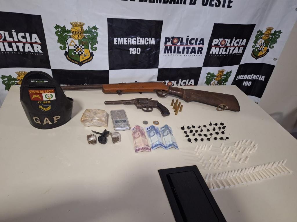 Polícia Militar prende faccionado por tráfico de drogas, apreende 119 entorpecentes e um fuzil