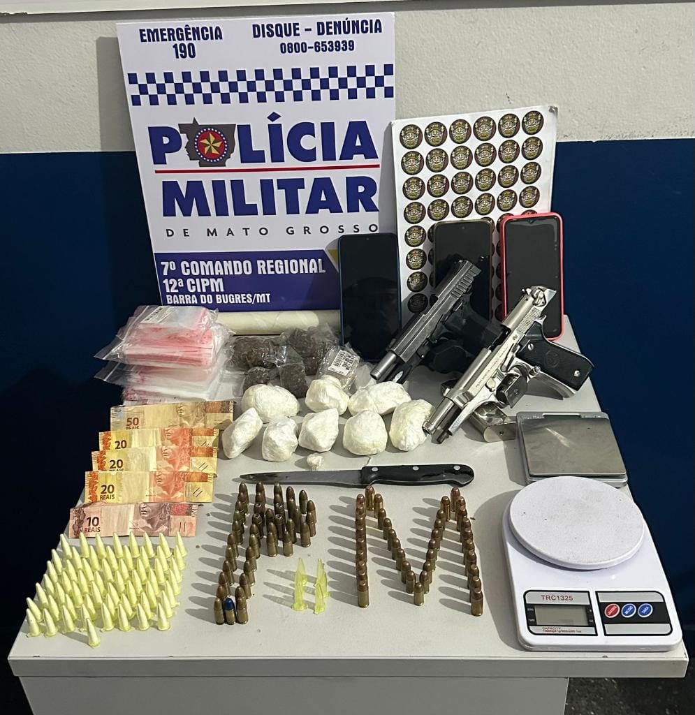 Polícia Militar desarticula faccionados e apreende armas e munições em Barra do Bugres-MT