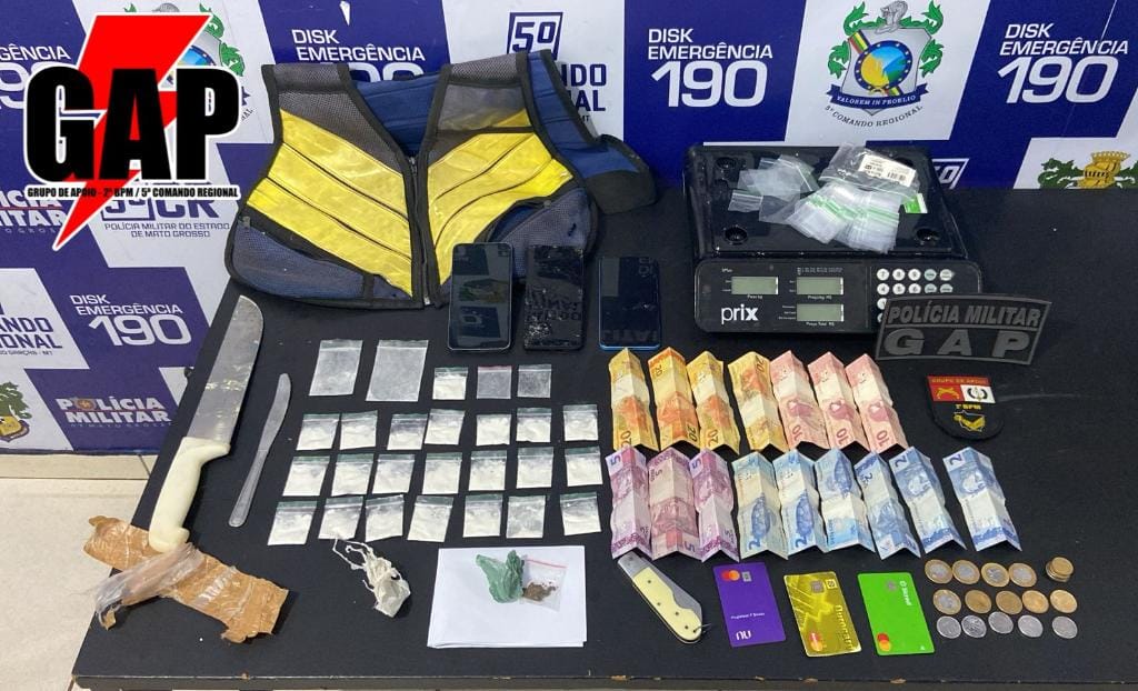 Polícia Militar prende dois homens por tráfico de drogas em Barra do Garças-MT