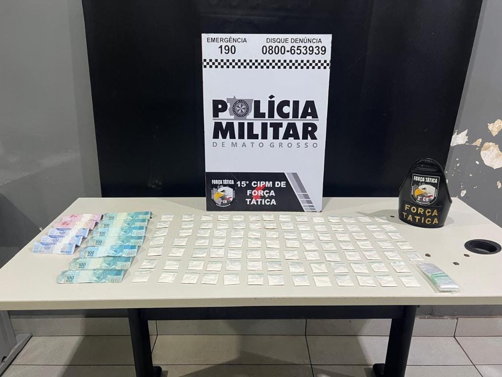 Força Tática prende homem com 95 porções de cocaína em Várzea Grande-MT