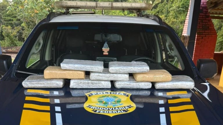 PRF em Rondônia apreende quase 10 kg de maconha em táxi na BR-364