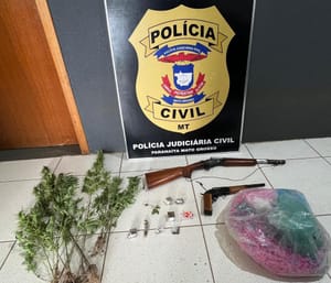 Polícia Civil apreende drogas, armas e milhares de microtubos em sítio em Paranaíta-MT