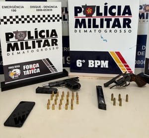 Dois faccionados suspeitos de provocarem incêndio em casa de rival são presos pela PM em Cáceres-MT