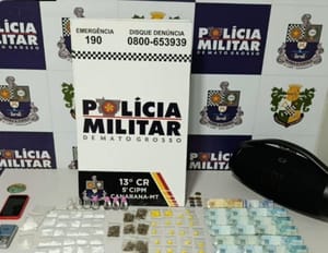 Polícia Militar prende dois homens com maconha, cocaína e drogas sintéticas em Canarana-MT