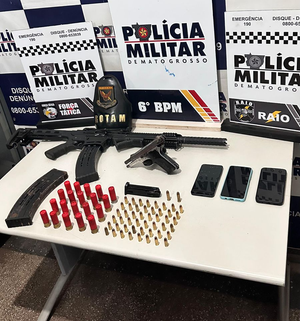 PM prende quatro faccionados, apreende armas de fogo e munições em Cáceres-MT