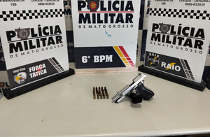 PM apreende integrante de facção com arma de fogo e munições em Cáceres-MT