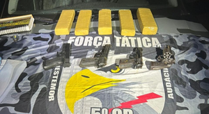 Força Tática apreende armas de fogo e tabletes de maconha com faccionados em Barra do Garças-MT