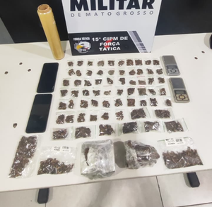 Força Tática prende dupla por tráfico e apreende mais de cem porções de drogas em Várzea Grande-MT