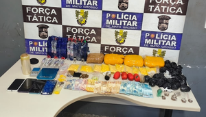 Força Tática de MT prende dupla por tráfico, apreende entorpecentes e munições