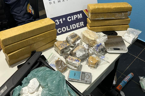 Polícia Militar de MT resgata cachorro vítima de maus-tratos e apreende 10 quilos de maconha