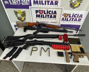 Polícia Militar de MT aumenta em 64% as apreensões de armas de fogo em todo o Estado