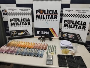 Polícia Militar detém três faccionados com revólver e pasta base de cocaína em Cáceres-MT